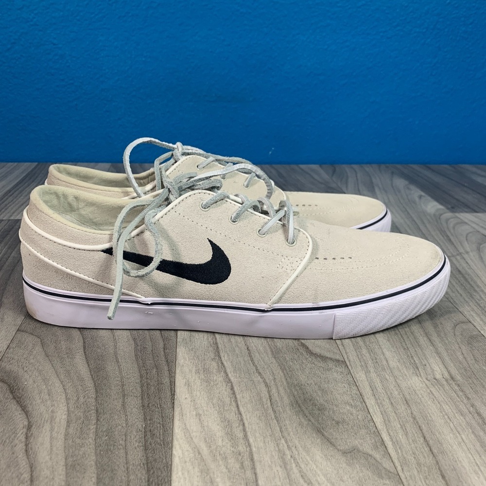 Nike SB Stefan Janoski Off White Ivory Solid Low Top Lace Up Mens 10 Skate Shoes